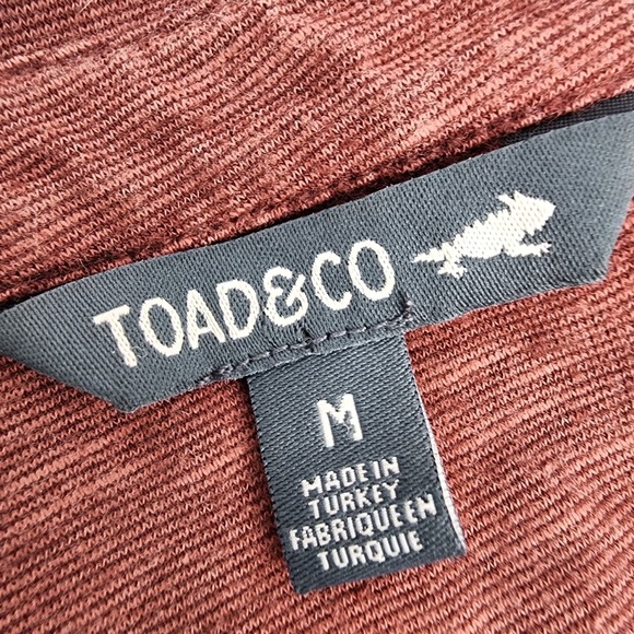 Toad & Co Polo Men's Medium Short Sleeve Top Rust Red - Picture 4 of 4